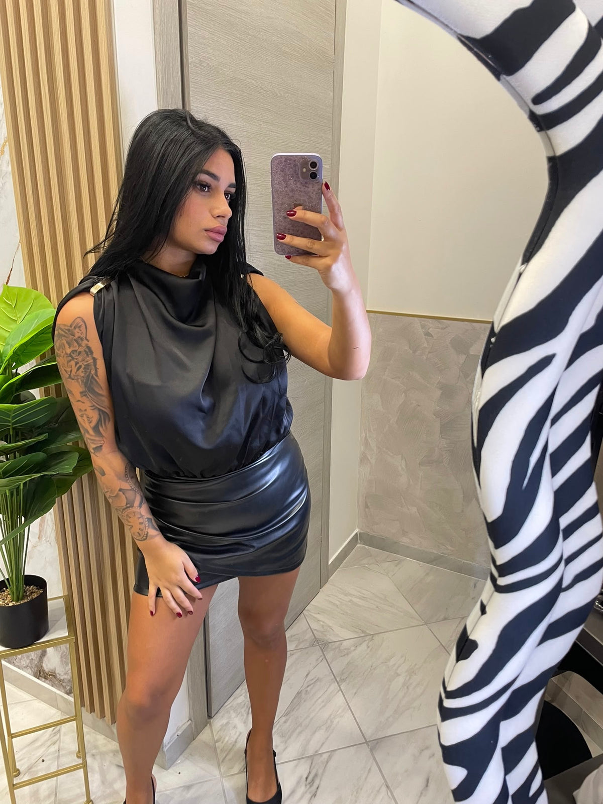 mini dress ecopelle
