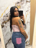 Jeans tasca glitter