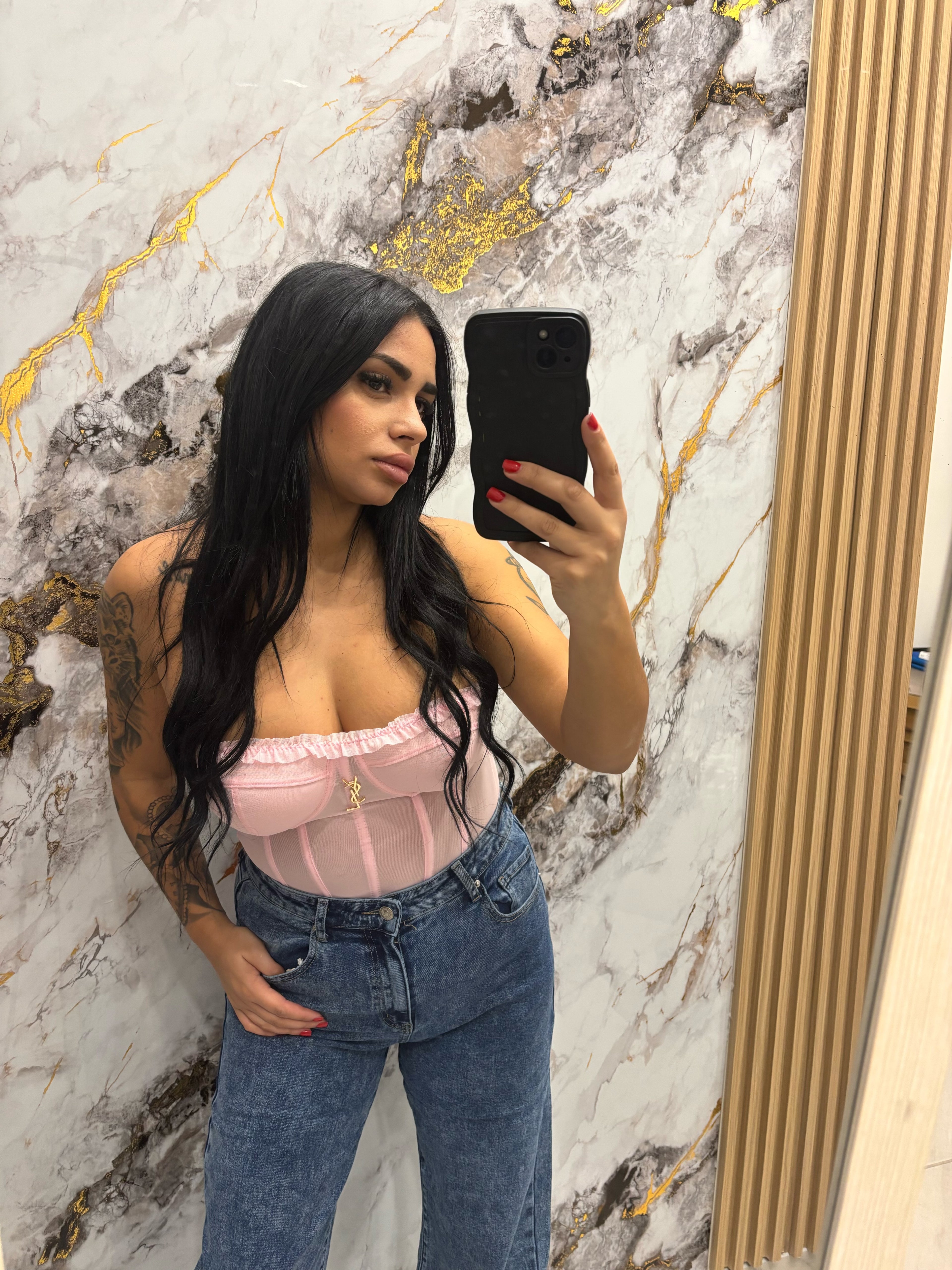 Jeans tasca glitter
